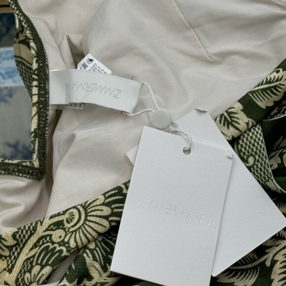 🆕 ZIMMERMANN 🧿 NWT Separates Floral Wrap Tie 1PC - Khaki/Cream - Sz 2 US6/8 - Picture 12 of 15